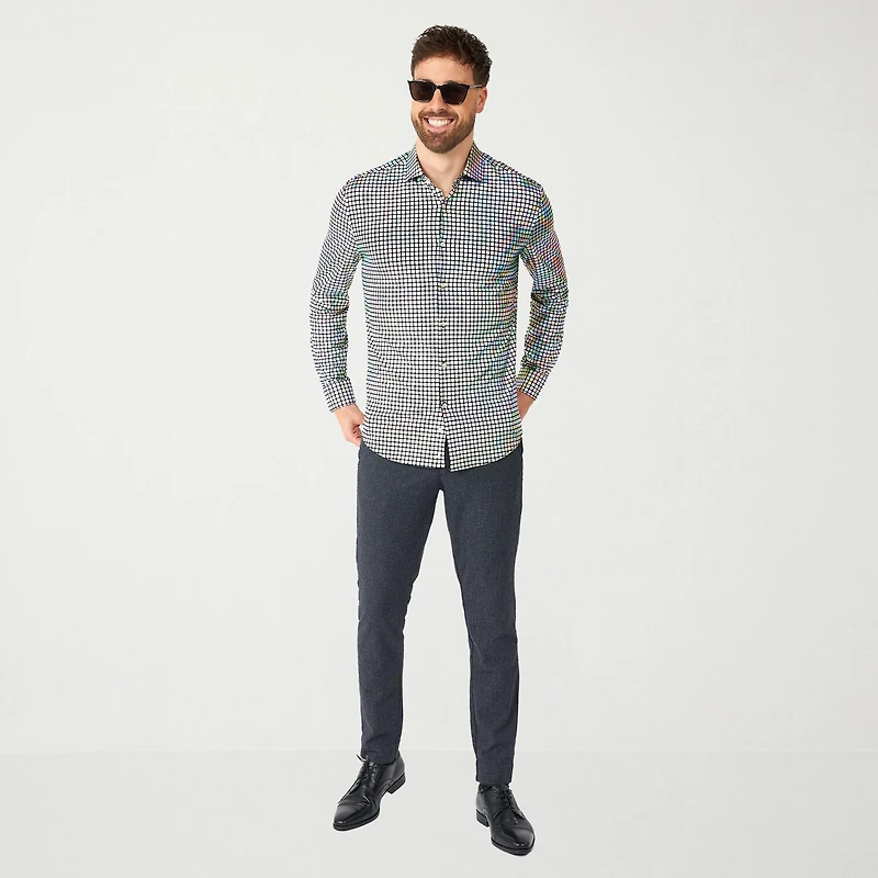 Opposuits Discoballer Mens Regular Fit Long Sleeve Dress Shirt