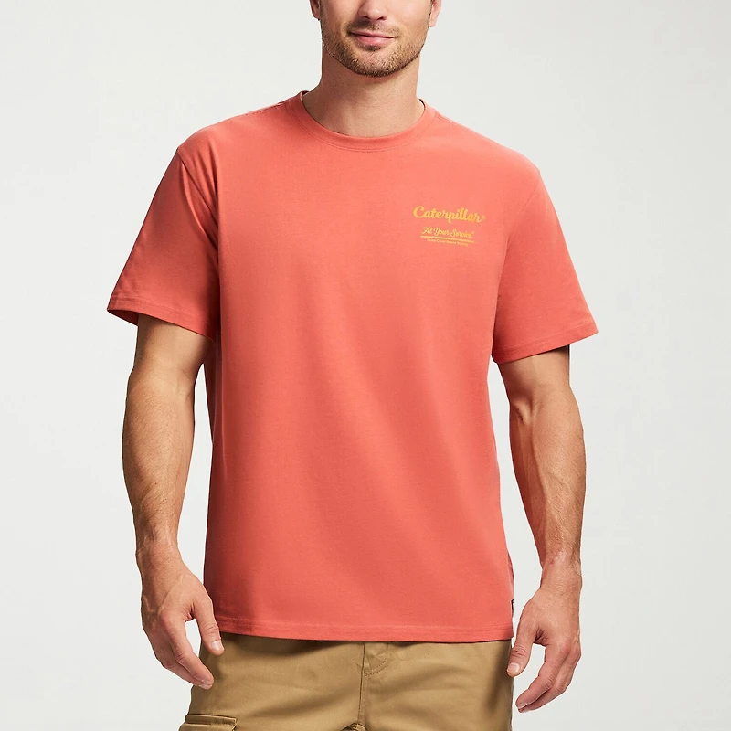 CAT Heavy Weight Mens Crew Neck Short Sleeve Regular Fit Graphic T-Shirt