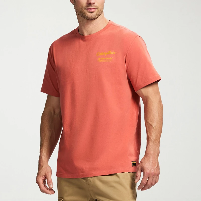 CAT Heavy Weight Mens Crew Neck Short Sleeve Regular Fit Graphic T-Shirt