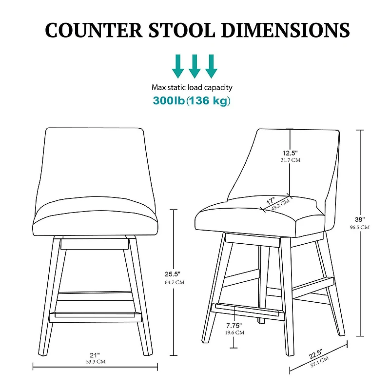 Martha Stewart Winfield Swivel Counter Counter Height Bar Stool