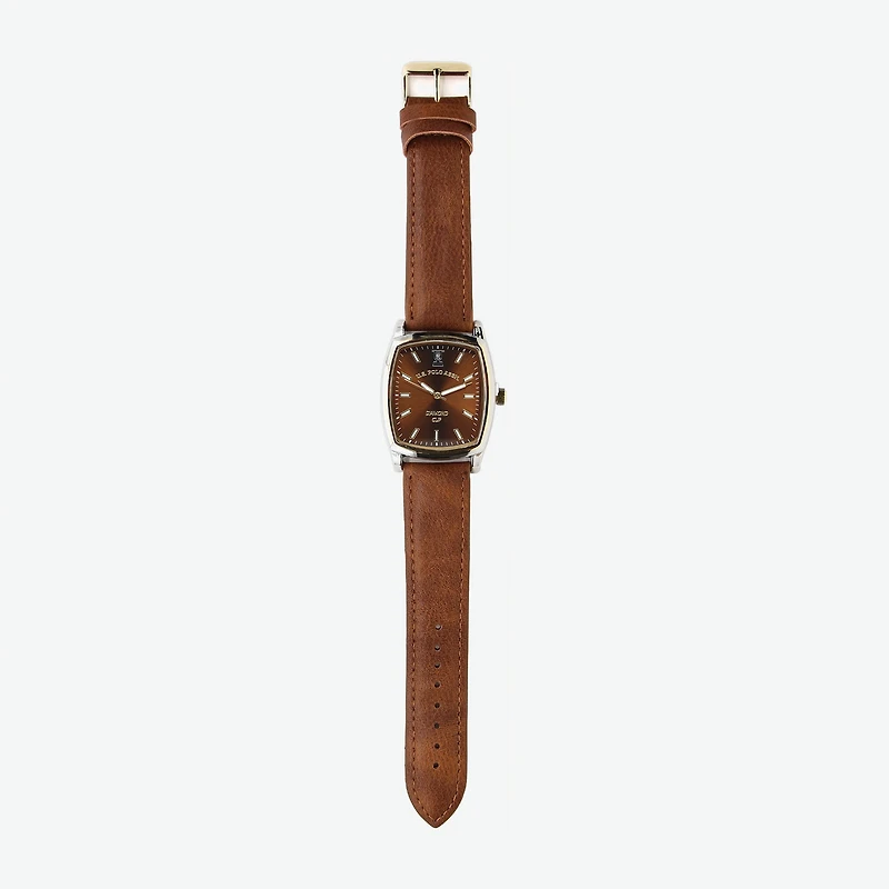 U.S. Polo Assn. Mens Brown Watch Boxed Set Usc50566jc