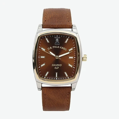 U.S. Polo Assn. Mens Brown Watch Boxed Set Usc50566jc