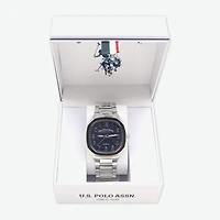 U.S. Polo Assn. Mens Silver Tone Strap Watch Usc80841jc
