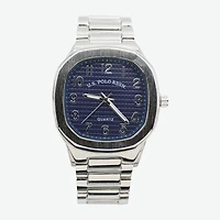 U.S. Polo Assn. Mens Silver Tone Strap Watch Usc80841jc