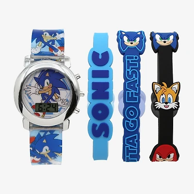 Sonic the Hedgehog Boys Multicolor 4-pc. Watch Boxed Set Snc40130mjc