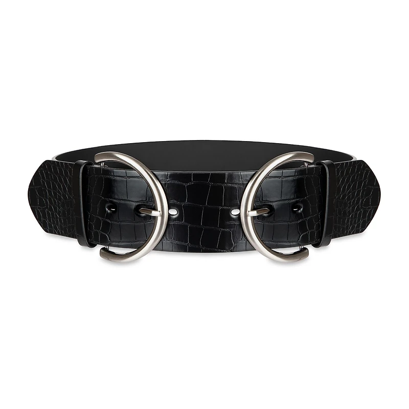 JS Jessica Simpson 2.5" Double Bucke Womens Belt