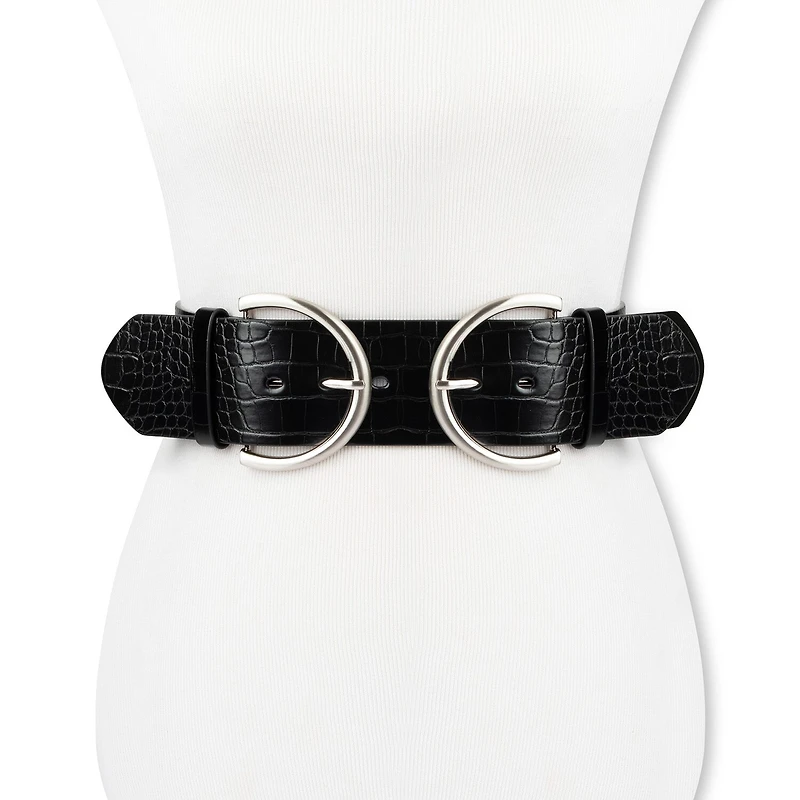 JS Jessica Simpson 2.5" Double Bucke Womens Belt