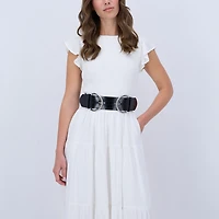 JS Jessica Simpson 2.5" Double Bucke Womens Belt