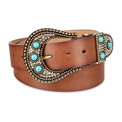 JS Jessica Simpson Turquoise With Hardware Womens Belt