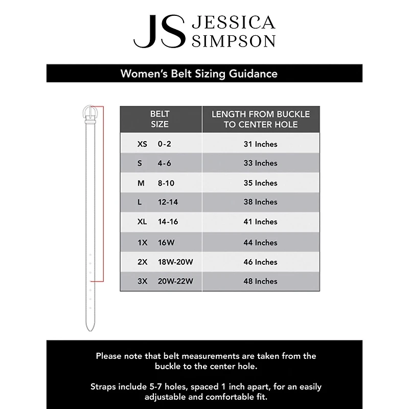 JS Jessica Simpson Ornate Buckle Womens Belt