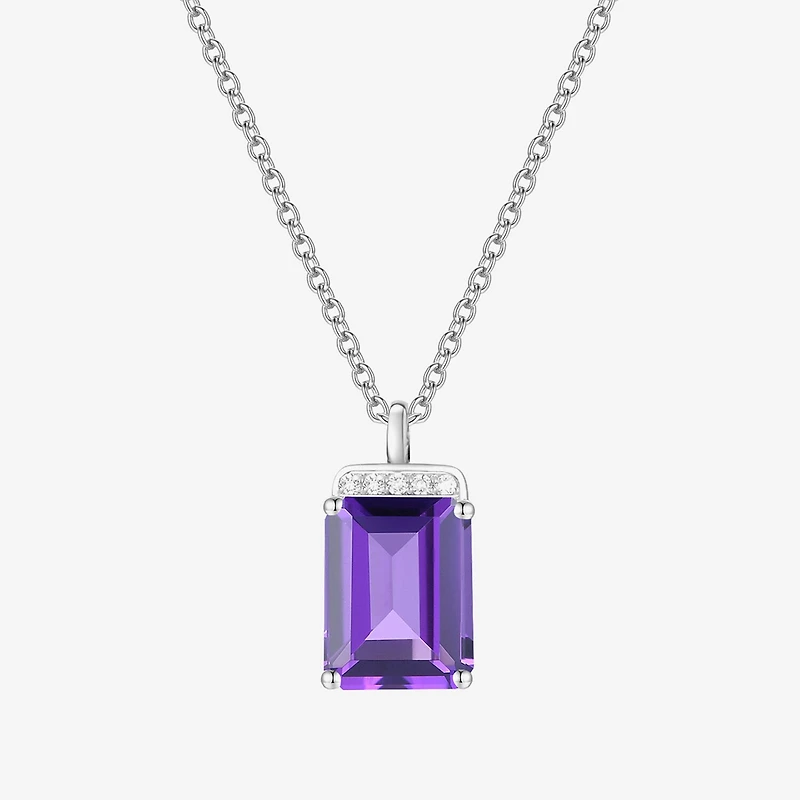 Gemstone Sterling Silver 18 Inch Pendant Necklace