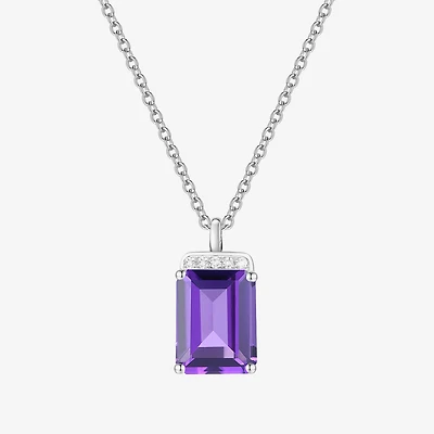Gemstone Sterling Silver 18 Inch Pendant Necklace