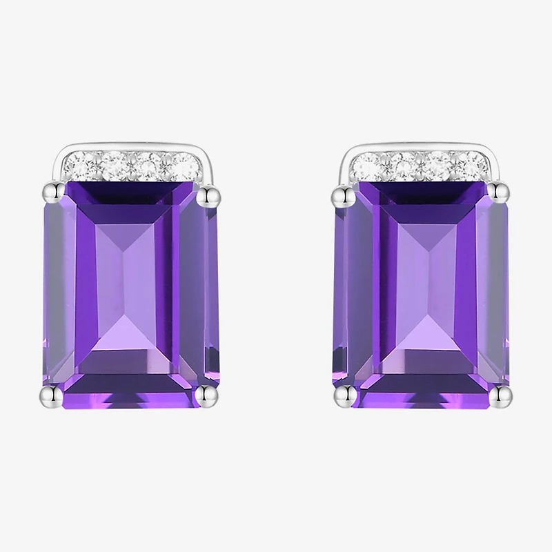Gemstone Sterling Silver 9mm Stud Earrings