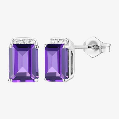 Gemstone Sterling Silver 9mm Stud Earrings