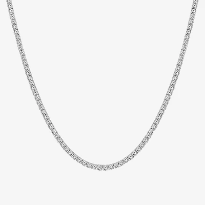 (F / Si2) Womens 10 CT. T.W. Lab-Grown White Diamond 10K Gold 18 Inch Tennis Necklace