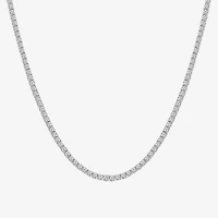 (F / Si2) Womens 10 CT. T.W. Lab-Grown White Diamond 10K Gold 18 Inch Tennis Necklace