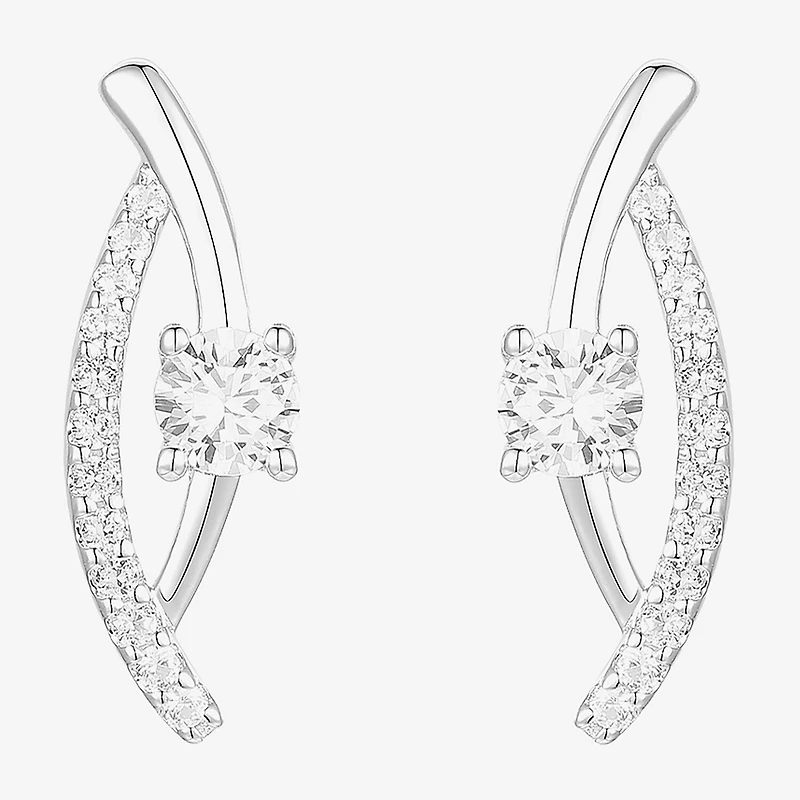 G-H / Vs2-Si1 Womens 1/3 CT. T.W. Lab Grown White Diamond 10K Gold Drop Earrings
