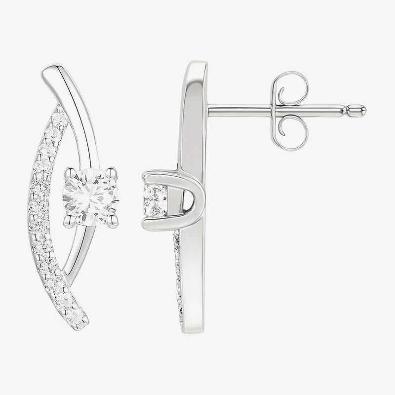 G-H / Vs2-Si1 Womens 1/3 CT. T.W. Lab Grown White Diamond 10K Gold Drop Earrings