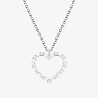 (G-H / Vs2-Si1) Womens 1/3 CT. T.W. Lab Grown White Diamond 10K Gold Heart 18 Inch Pendant Necklace