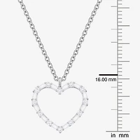 (G-H / Vs2-Si1) Womens 1/3 CT. T.W. Lab Grown White Diamond 10K Gold Heart 18 Inch Pendant Necklace