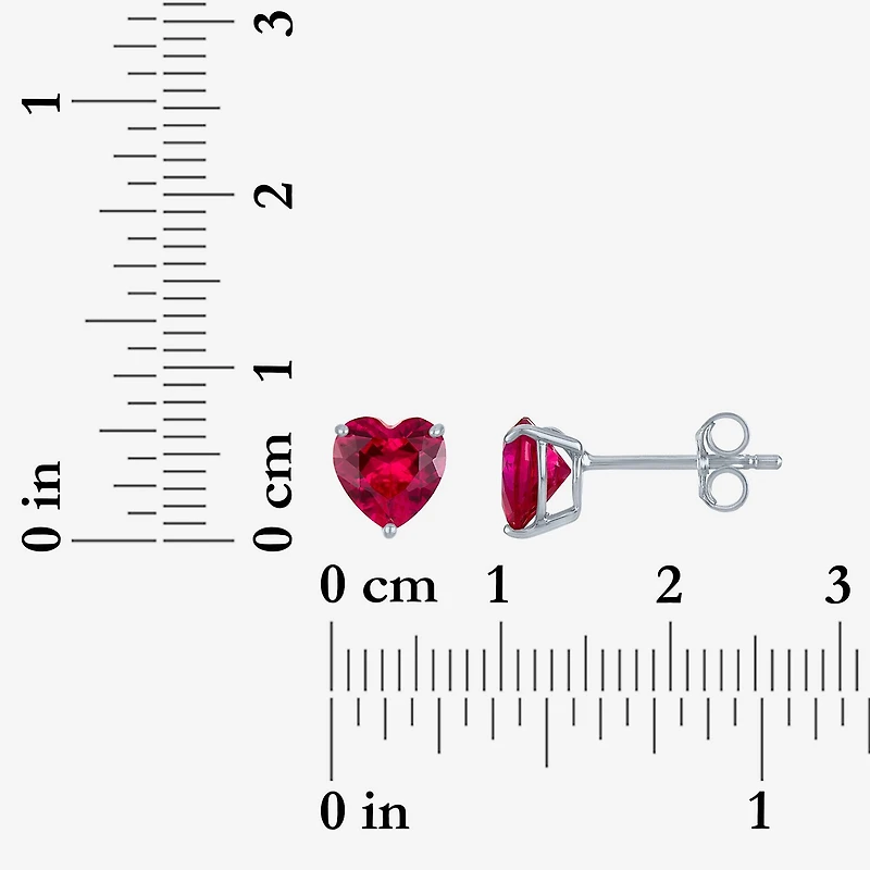 Yes, Please! Womens Lab Created Red Drusy Sterling Silver Heart 2-pc. Jewelry Set