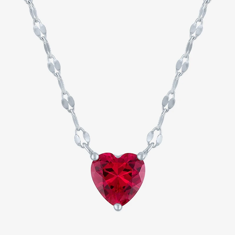 Yes, Please! Womens Lab Created Red Drusy Sterling Silver Heart 2-pc. Jewelry Set