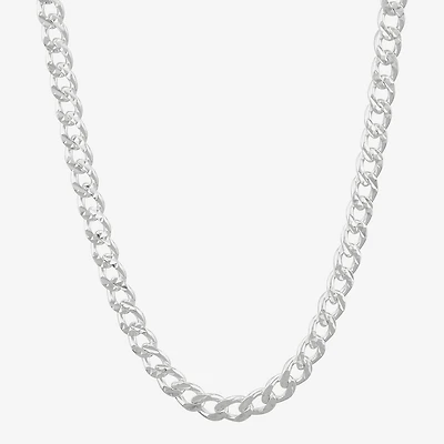 Made in Italy Mens Sterling Silver Inch Curb Chain Necklace