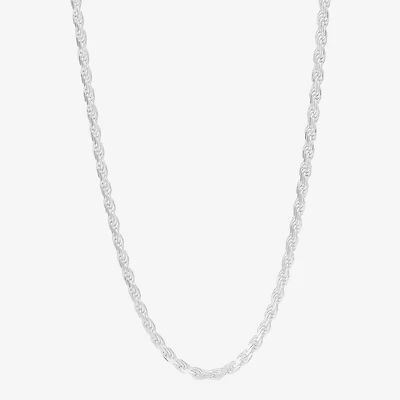Made in Italy Mens Sterling Silver 24 Inch Rope Chain Necklace