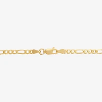Made in Italy Womens 24K Gold Over Silver 18 Inch Figaro Chain Necklace
