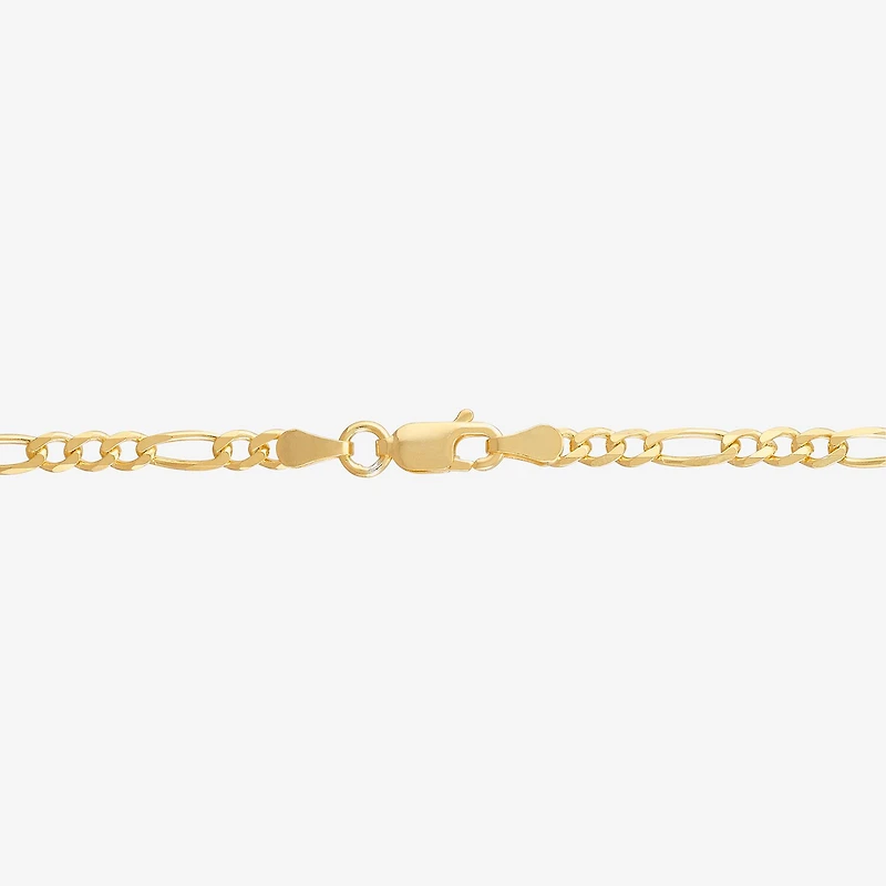 Made in Italy Womens 24K Gold Over Silver 24 Inch Figaro Chain Necklace