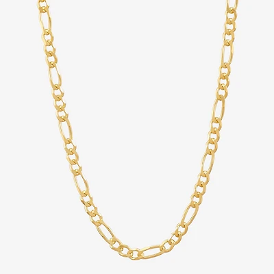 Made in Italy Womens 24K Gold Over Silver 24 Inch Figaro Chain Necklace