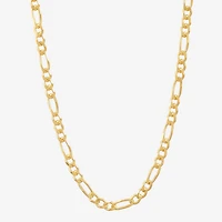 Made in Italy Womens 24K Gold Over Silver 24 Inch Figaro Chain Necklace