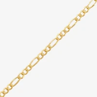 Made in Italy Womens 24K Gold Over Silver 24 Inch Figaro Chain Necklace