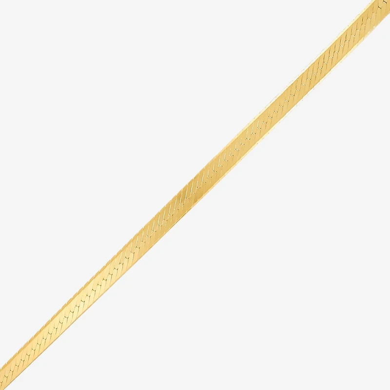 Made in Italy Womens 24K Gold Over Silver 20 Inch Herringbone Chain Necklace