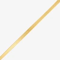 Made in Italy Womens 24K Gold Over Silver 20 Inch Herringbone Chain Necklace