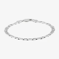 Made in Italy Womens Sterling Silver 7.5 Inch Solid Chain Bracelet