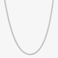 Made in Italy Womens Sterling Silver 20 Inch Wheat Chain Necklace