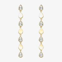 (J-K / I3) Womens Diamond Accent Genuine White Diamond Accent 14K Gold Over Silver Drop Earrings