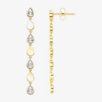 (J-K / I3) Womens Diamond Accent Genuine White Diamond Accent 14K Gold Over Silver Drop Earrings