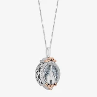 Enchanted Disney Fine Jewelry Disney Princess(I, I2) Womens 1/6 CT. T.W. Genuine Blue Drusy 14K Rose Gold Over Silver Sterling Silver Round 18 Inch Pendant Necklace
