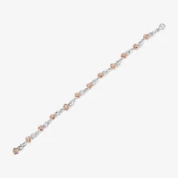 Enchanted Disney Fine Jewelry Belle (I,I2) Womens 14K Rose Gold Over Silver Sterling Silver Solid Beauty and the Beast Belle Link Bracelet