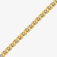 (I, I2) Womens 2 CT. T.W. Lab Grown White Diamond 14K Gold Over Silver 8 Inch Tennis Bracelet