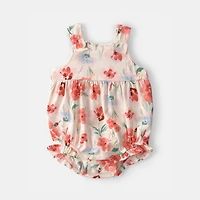 Carter's Baby Girls Round Neck Sleeveless Romper Set