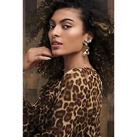 JS Jessica Simpson Gold Tone Womens Crystal Butterfly Drop Earrings