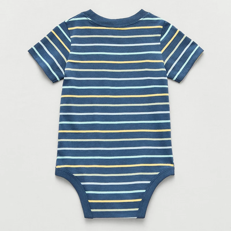 Okie Dokie Baby Boys Round Neck Short Sleeve Bodysuit