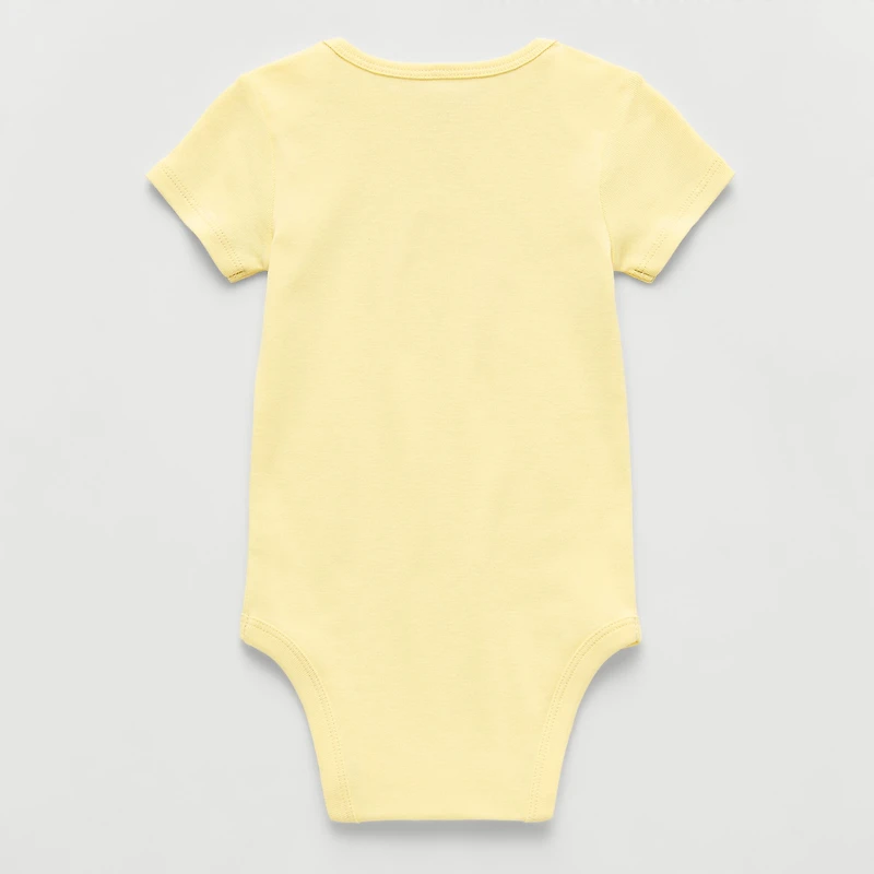 Okie Dokie Baby Boys Round Neck Short Sleeve Rib Bodysuit