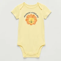 Okie Dokie Baby Boys Round Neck Short Sleeve Rib Bodysuit