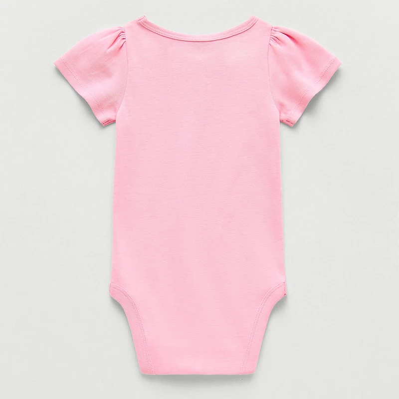 Okie Dokie Baby Girls Round Neck Short Sleeve Bodysuit