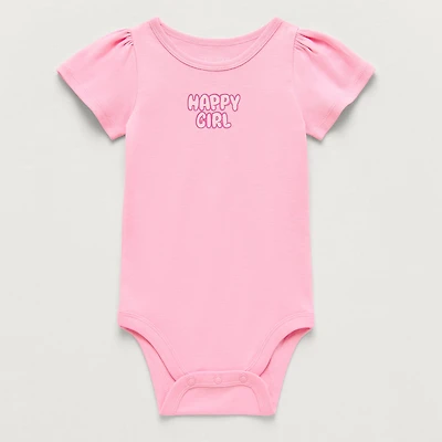 Okie Dokie Baby Girls Round Neck Short Sleeve Bodysuit