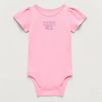 Okie Dokie Baby Girls Round Neck Short Sleeve Bodysuit